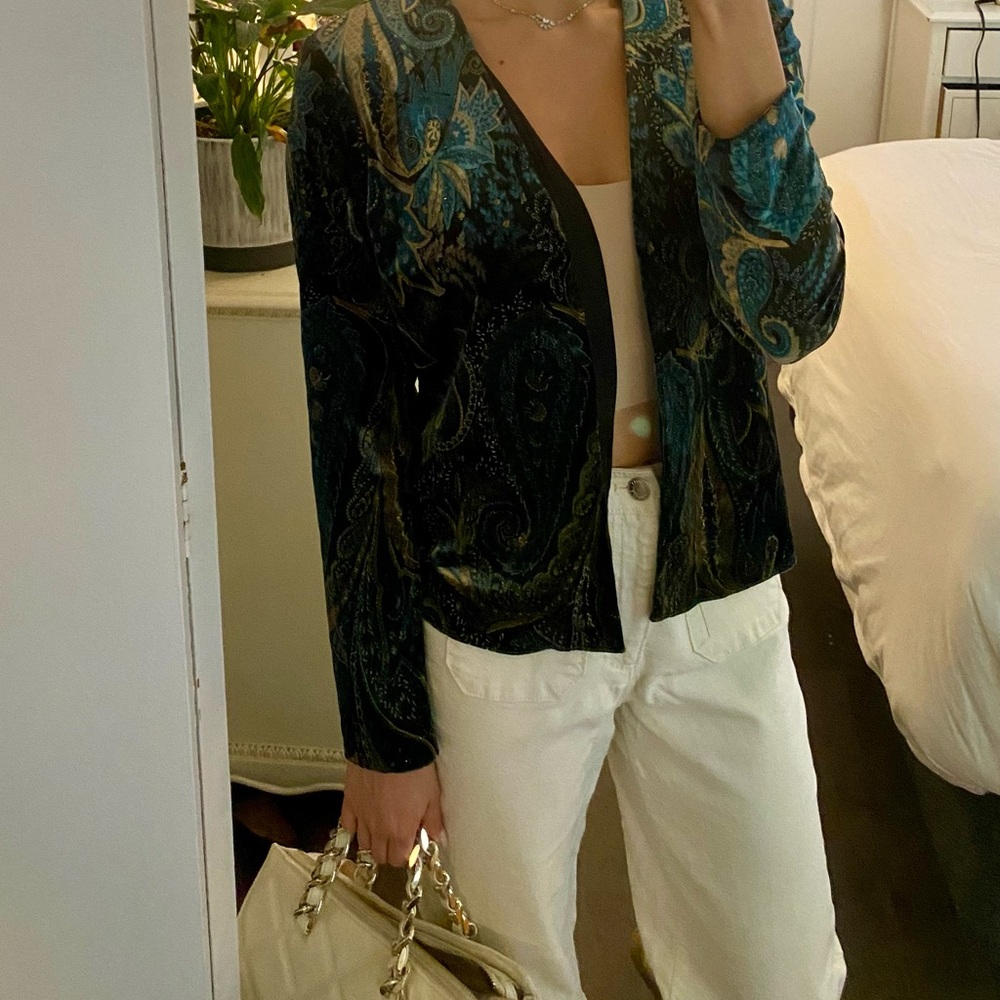 Vintage green blouse / cardigan